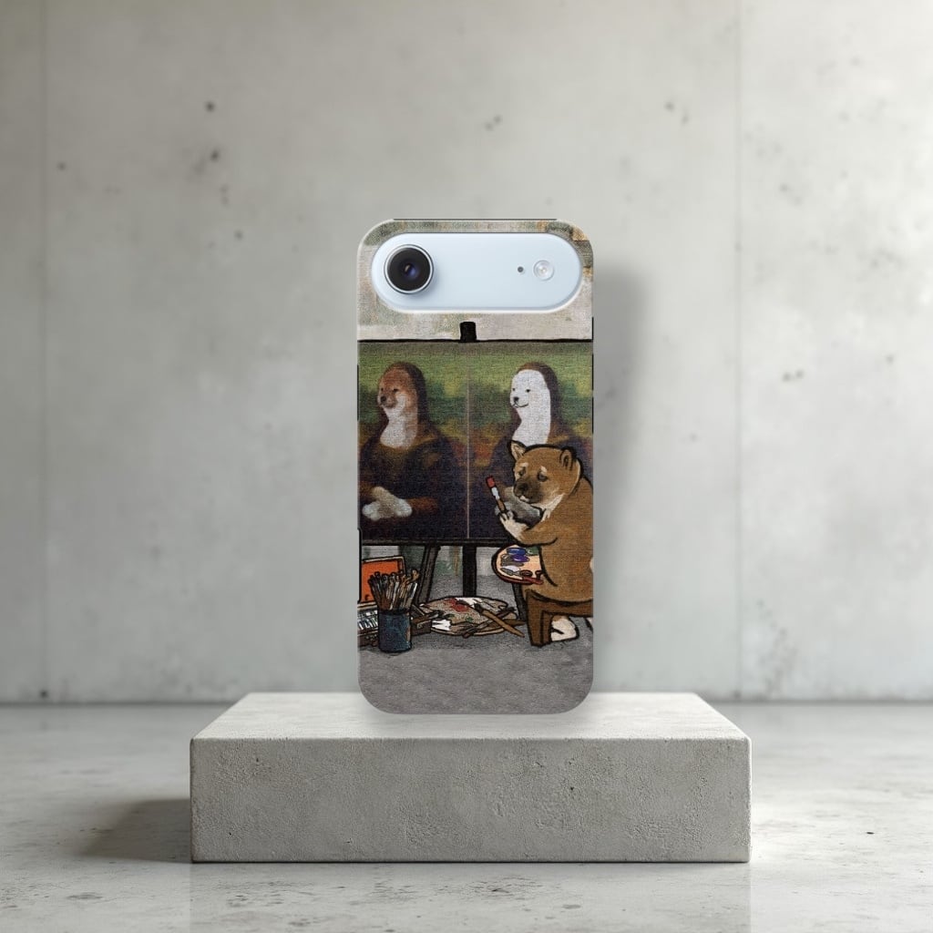 【スマホケース】名画と柴犬　iPhoneハードカバーケース