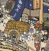 【キャンバスアート】 江戸の柴犬達（Shiba Inu dogs of the Edo period）