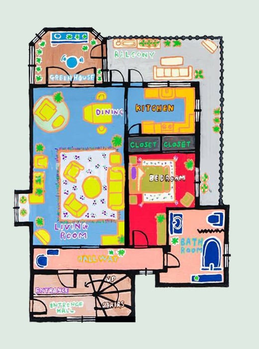 【オーダー】お好きな間取りをアートとして可視化、間取りアートの制作