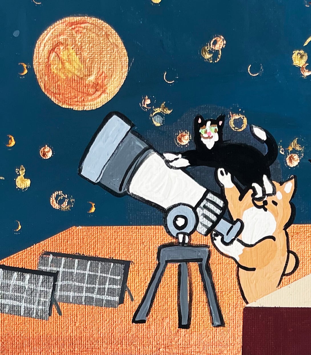 【原画：6号】shiba approaching the moon