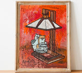 【原画：4号】フランク・ロイド・ライトに憧れる柴犬達（Shiba Inu dogs admire Frank Lloyd Wright）