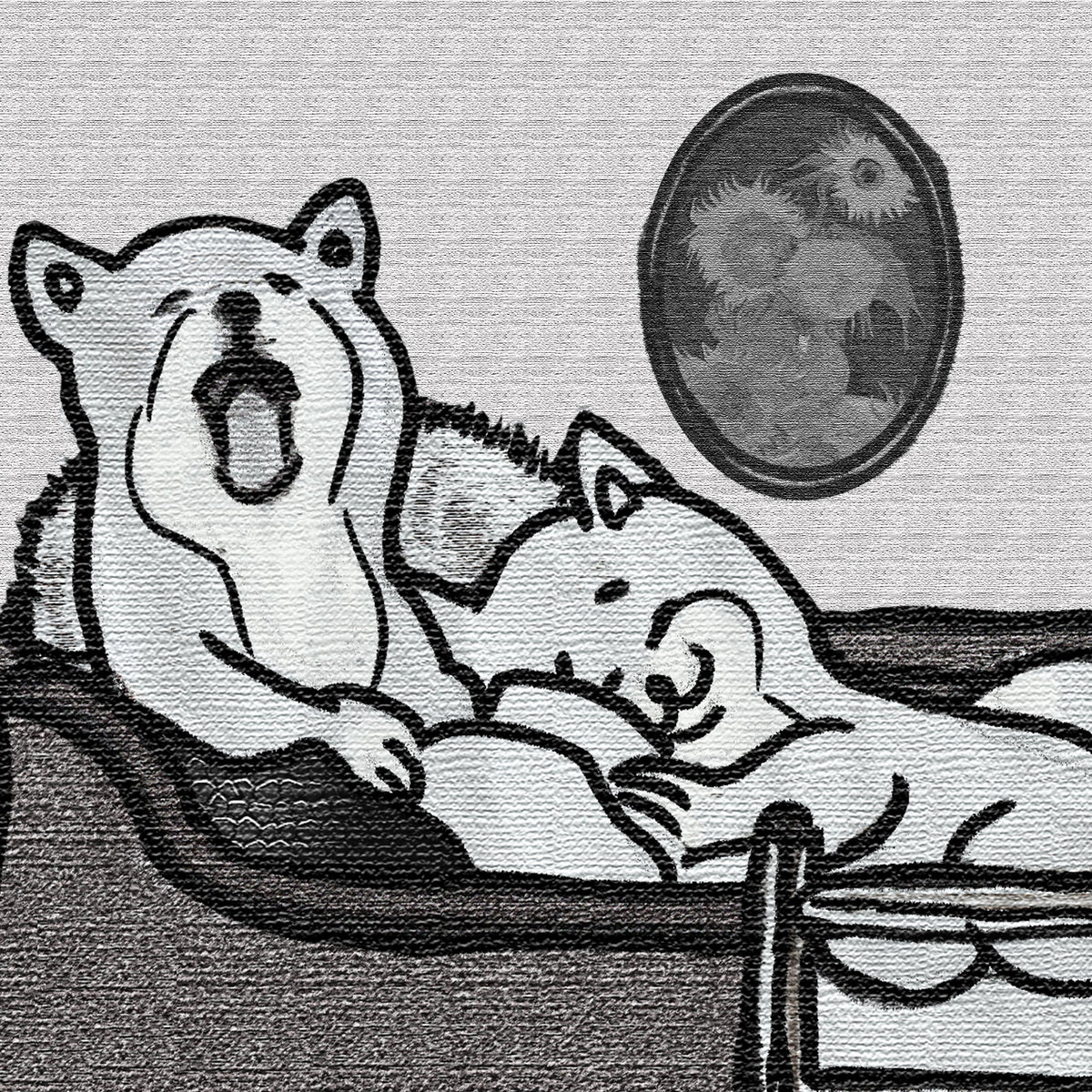 【キャンバスプリント：S0号】 眠い柴犬達