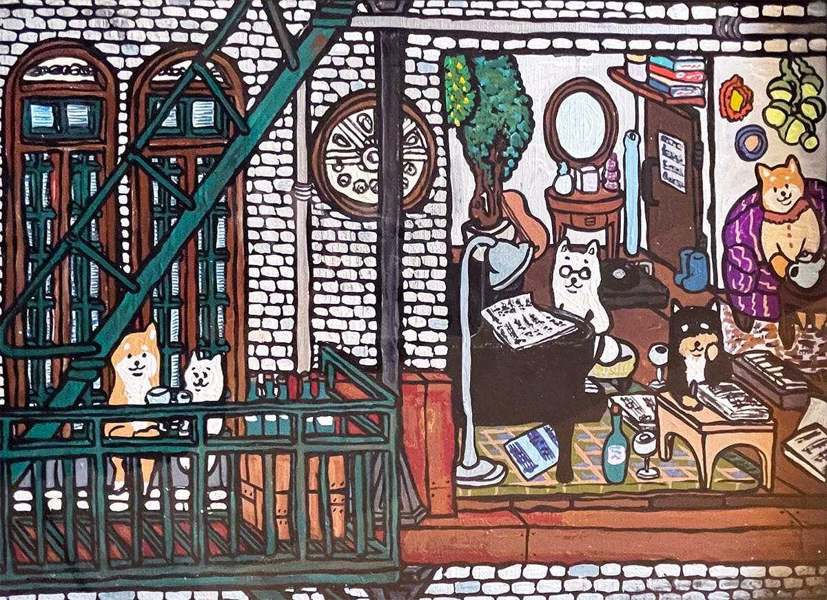 【原画：20号】From the window of the garden apartment.