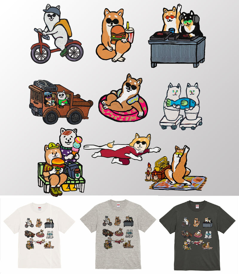 【Tシャツ】柴犬オールスターズTシャツ（3種類）