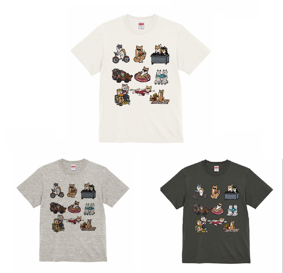 【Tシャツ】柴犬オールスターズTシャツ（3種類）