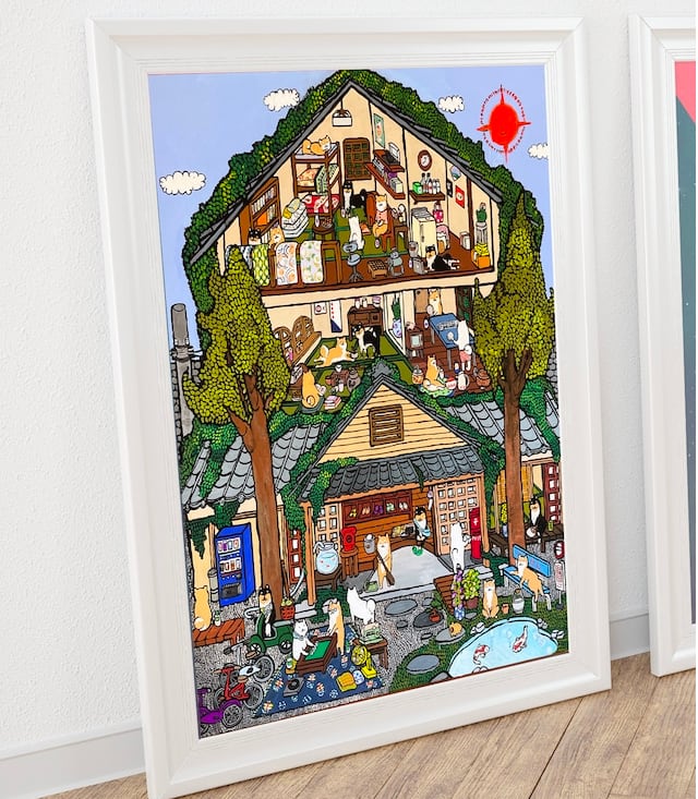 【原画：20号】夏の柴犬寮（Shiba dog dormitory in summer）