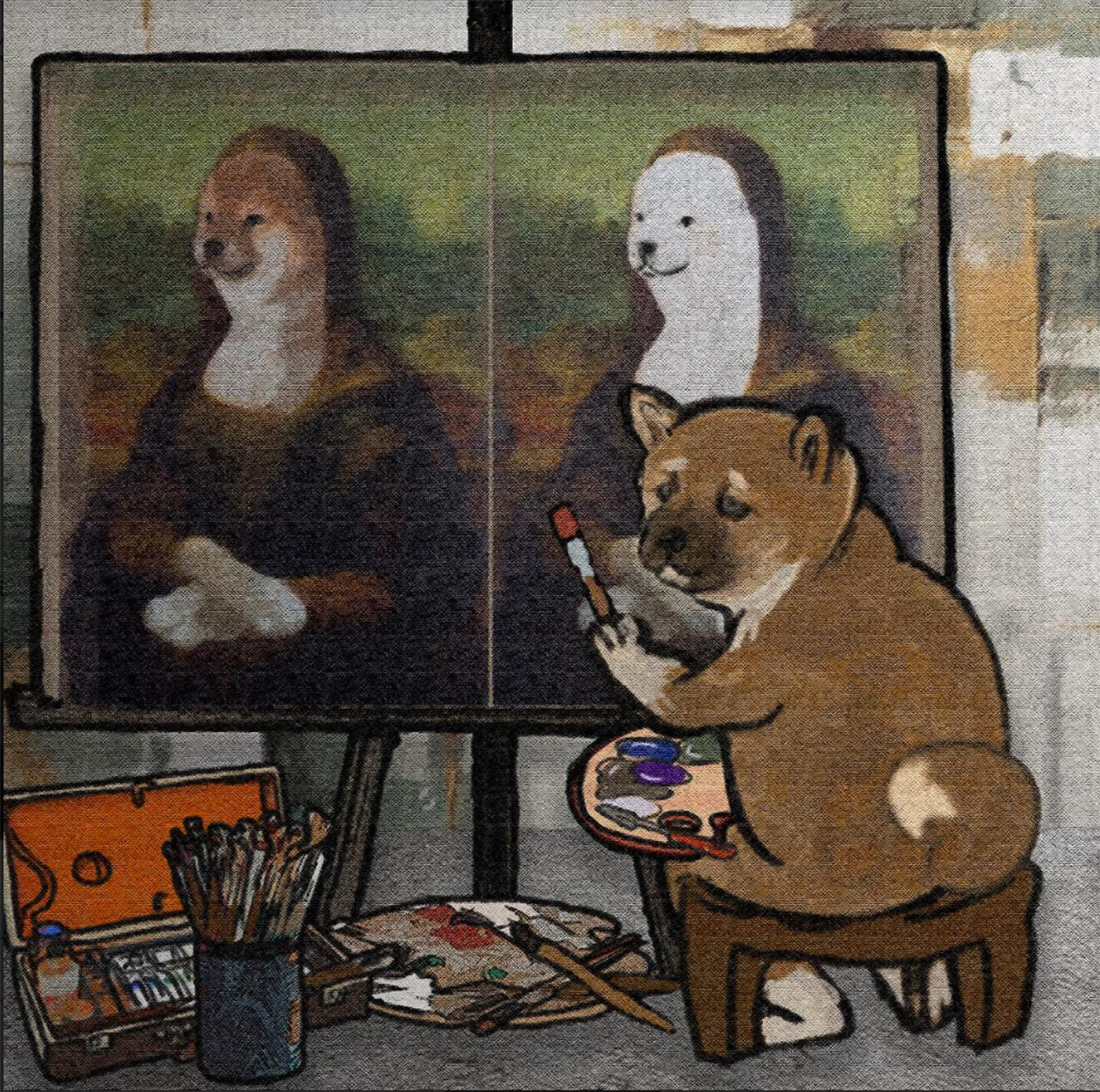 キャンバスアート】名画の中の柴犬たち - Yoshie Moriuchi ARTWORKS