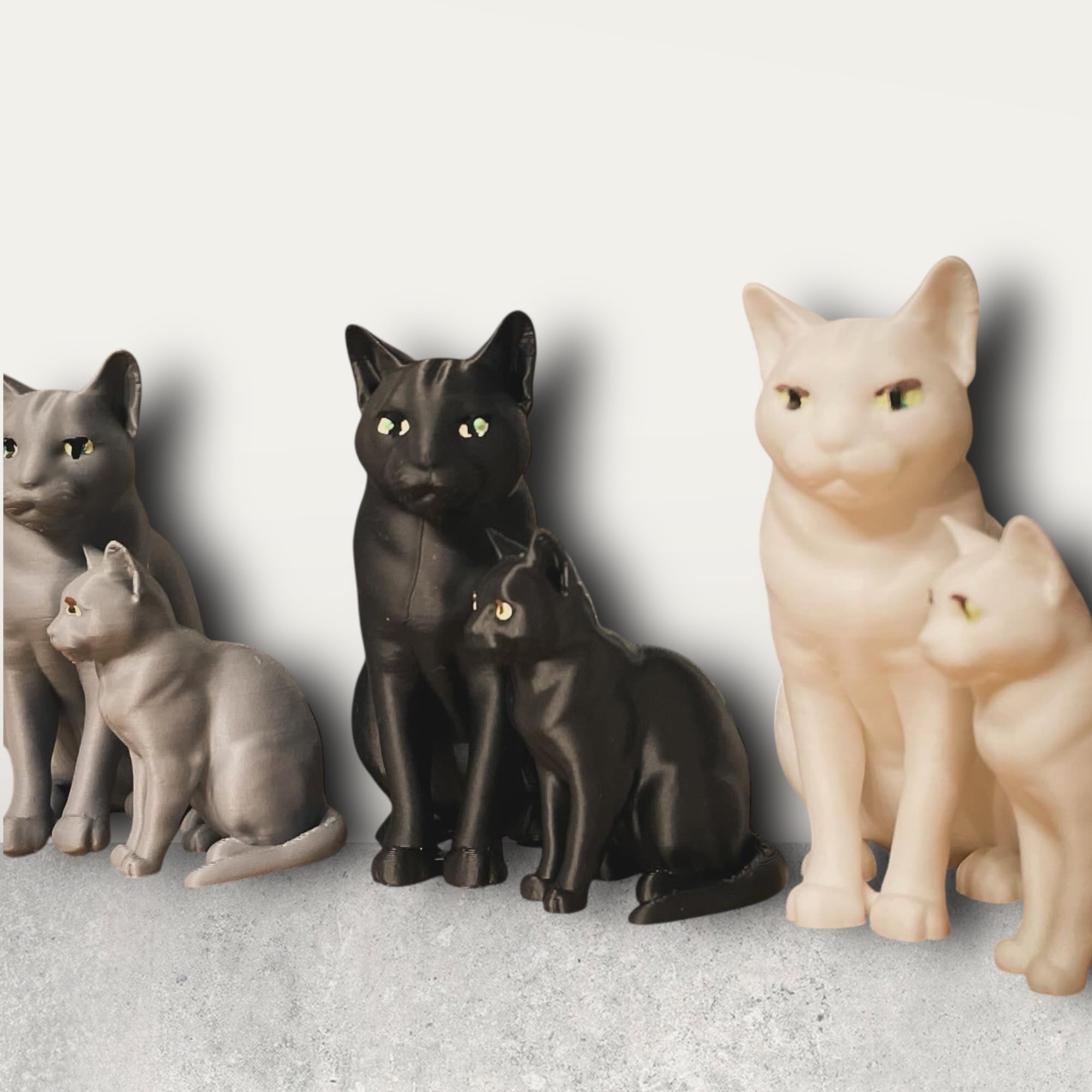 【オブジェ】リアルな猫達のアートオブジェ