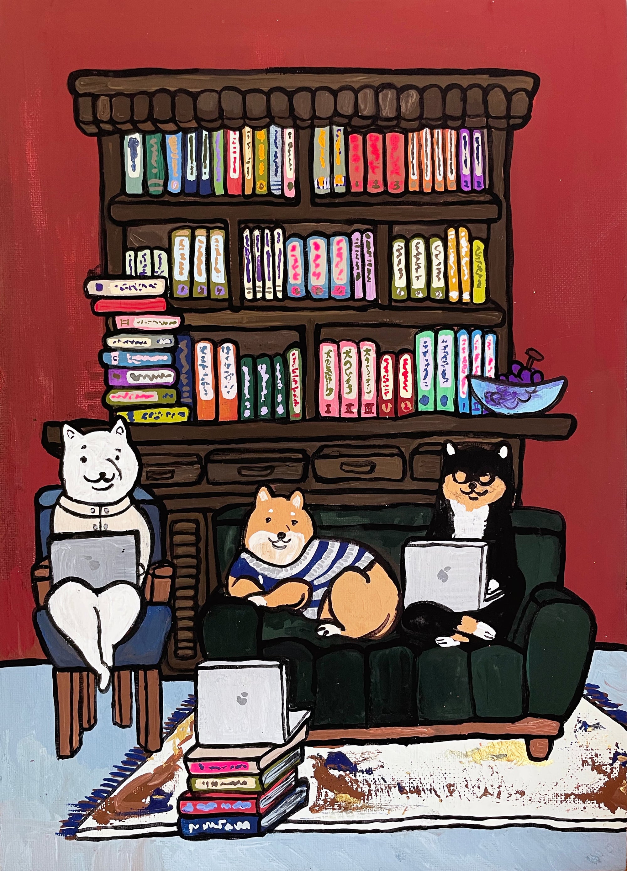 【原画：4号】学ぶ柴犬［Shiba Inu dogs studies］