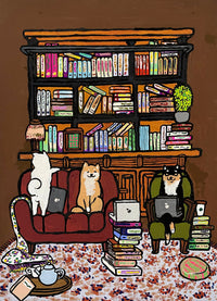 【原画：4号】学ぶ柴犬達［Shiba Inu dogs studies］