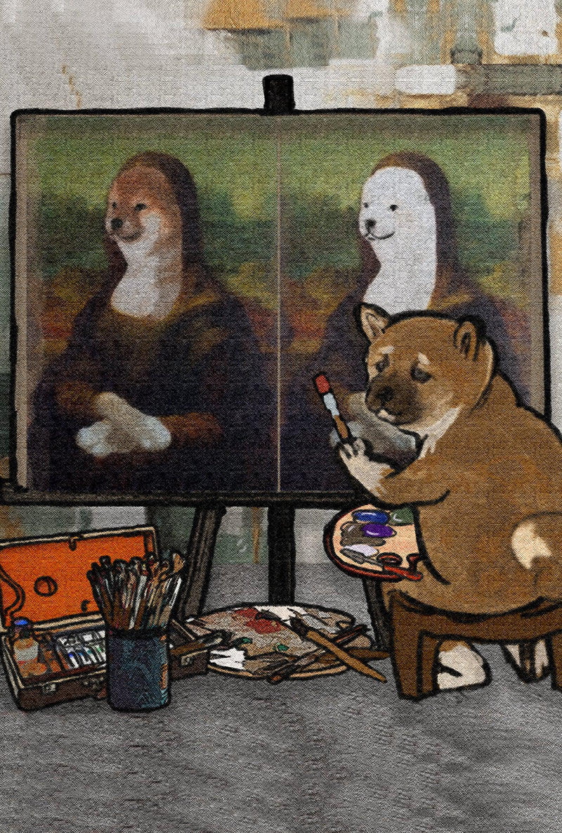 【ポストカード4枚セット】名画の中の柴犬達