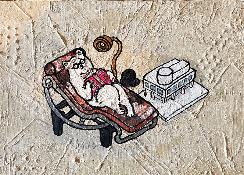 【原画：4号】ル・コルビュジエに憧れる白柴（ Shirashiba admires Le Corbusier）