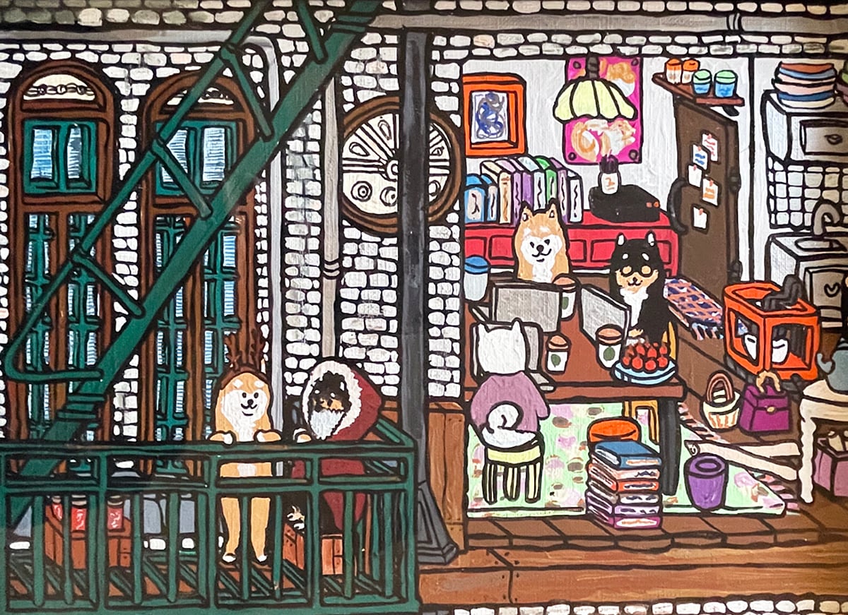 【原画：20号】From the window of the garden apartment.