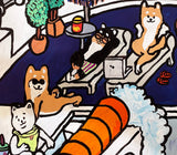 【原画：40号】 スタートアップな柴犬達（ Startup and Shiba dog）