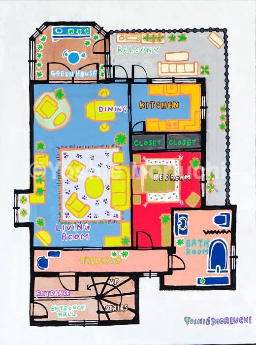 【原画】温室とバルコニーがあるアパートメント