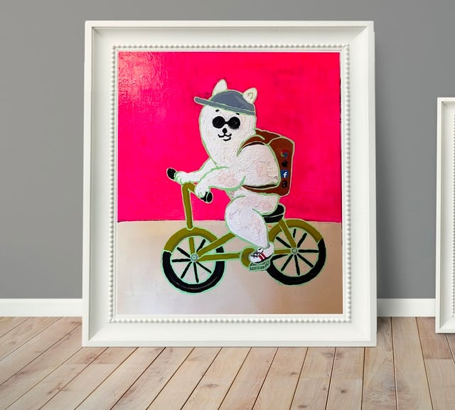 【原画：10号】自転車で出勤するGAFA柴犬（ GAFA Shiba  going to work by bicycle）