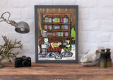 【原画：4号】3人の学ぶ柴犬［3 shiba dogs are studying ］