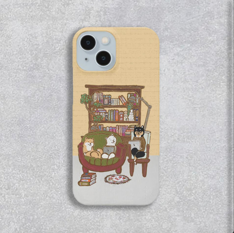 【スマホケース】学ぶ柴犬iPhoneハードカバーケース