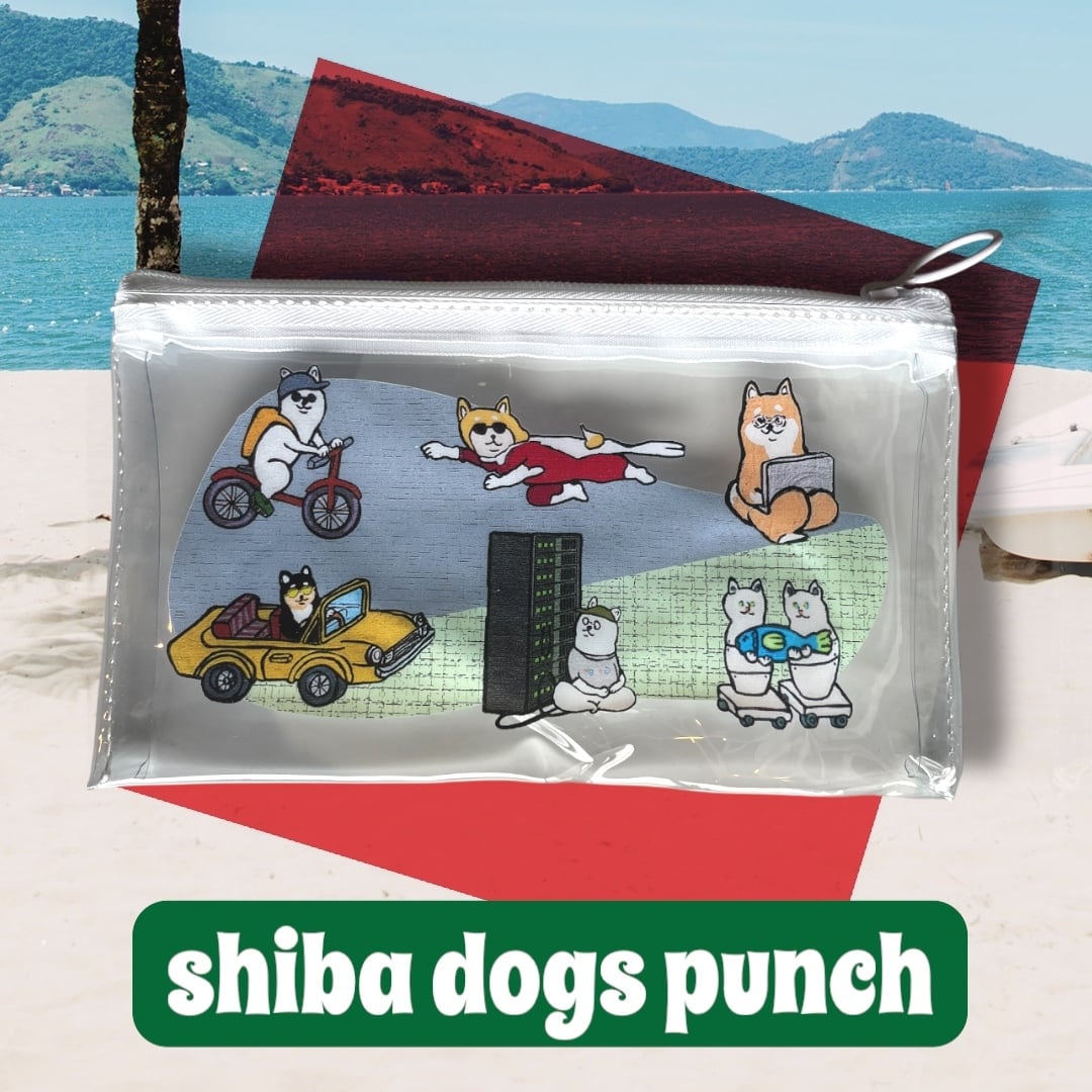 【アクリルクリアポーチ】シリコンバレーの柴犬達が大集合！