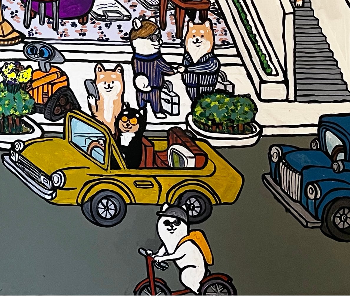 【A3ポスター】 シリコンバレーの柴犬達（Shiba dogs working in Silicon Valley）