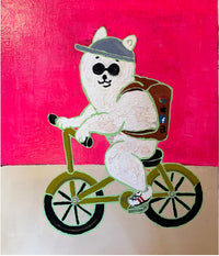 【原画：10号】自転車で出勤するGAFA柴犬（ GAFA Shiba  going to work by bicycle）