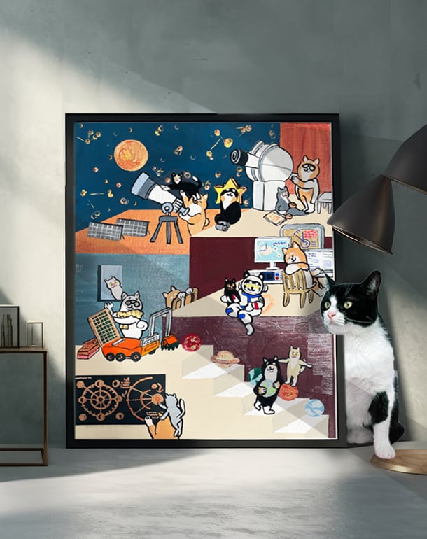 【原画：6号】shiba approaching the moon