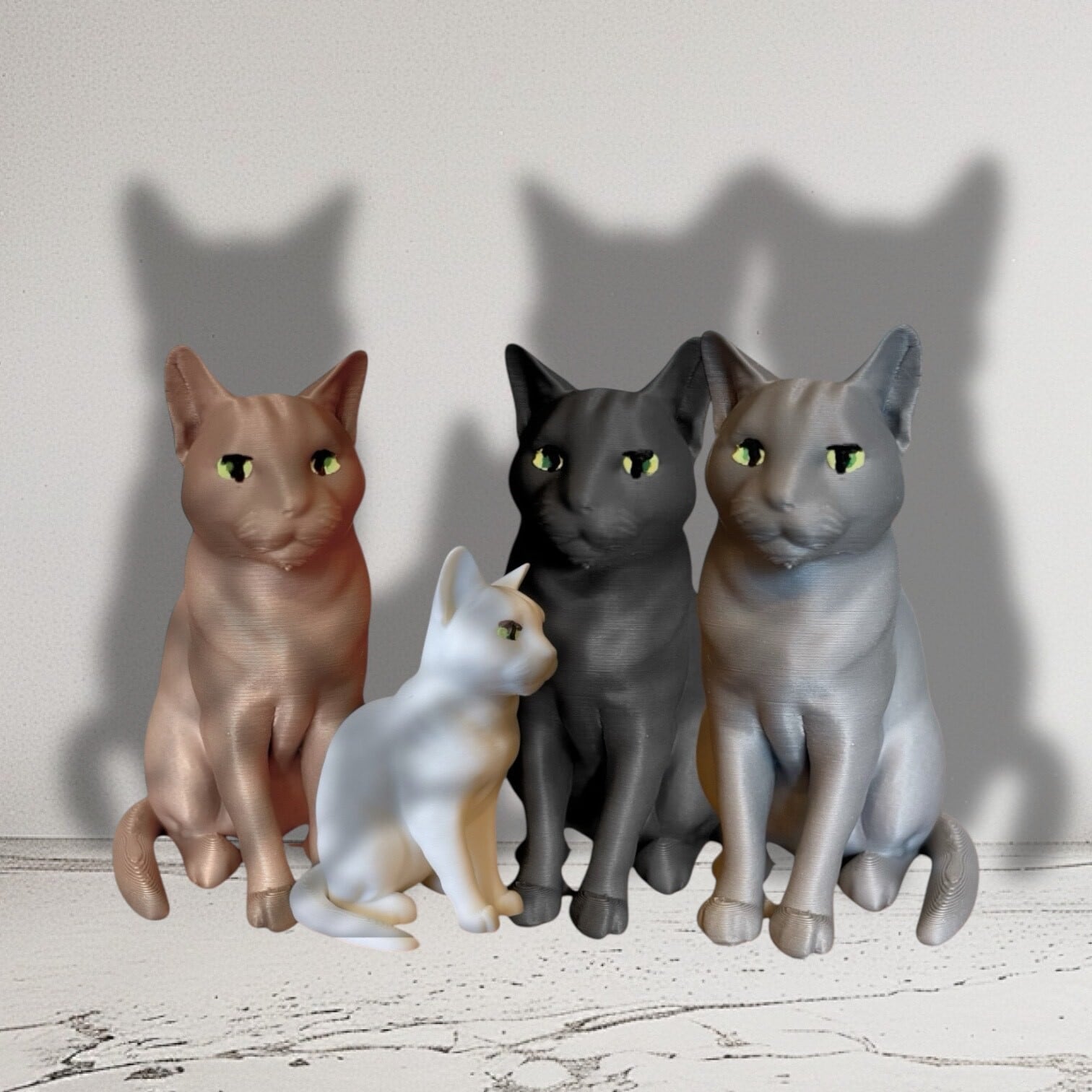 【オブジェ】リアルな猫達のアートオブジェ