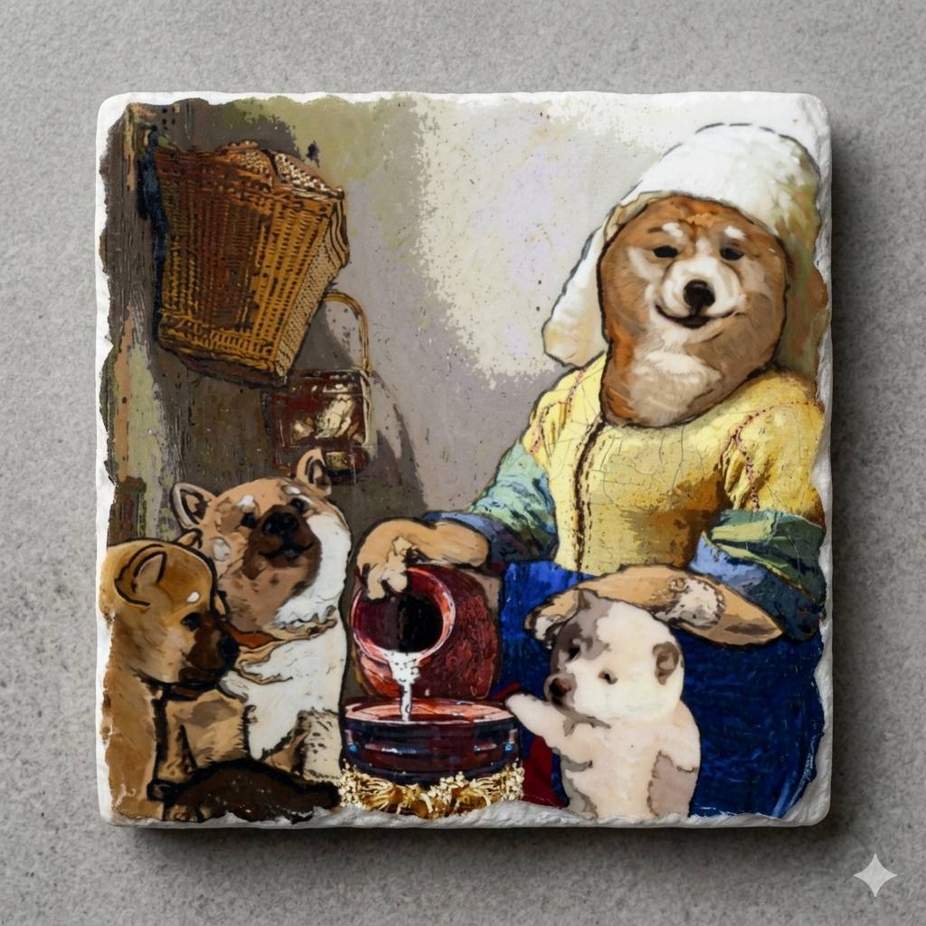 【コースター】名画の中の柴犬達