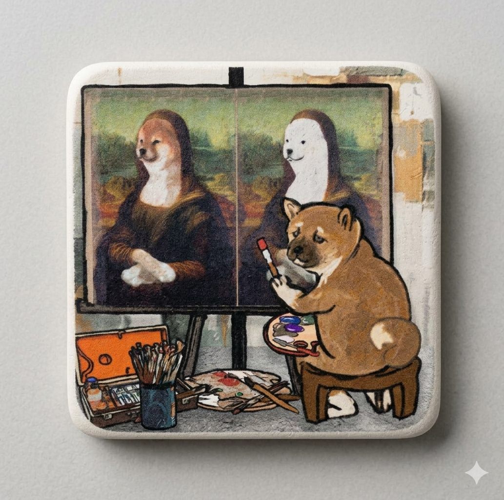 【コースター】名画の中の柴犬達