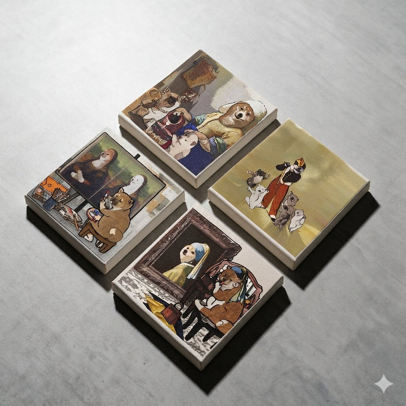 【キャンバスアート】名画の中の柴犬たち